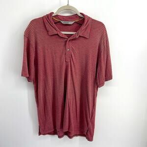 TASC Performance bamboo striped short sleeve polo shirt sz L
